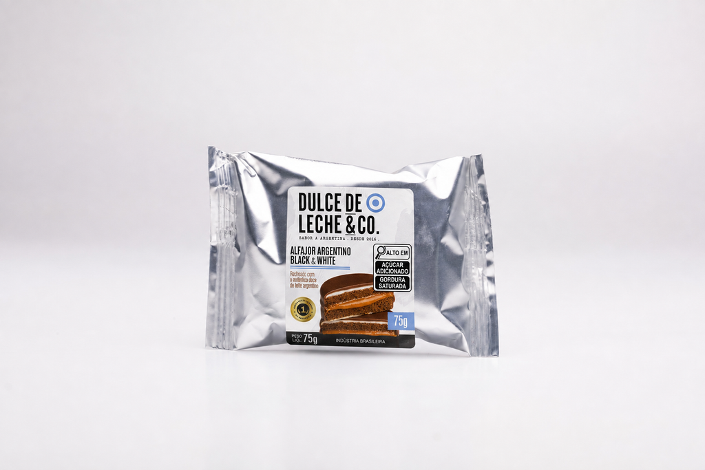 Alfajor Black & White (Duplo banhado) 60g caixa x 12 unidades