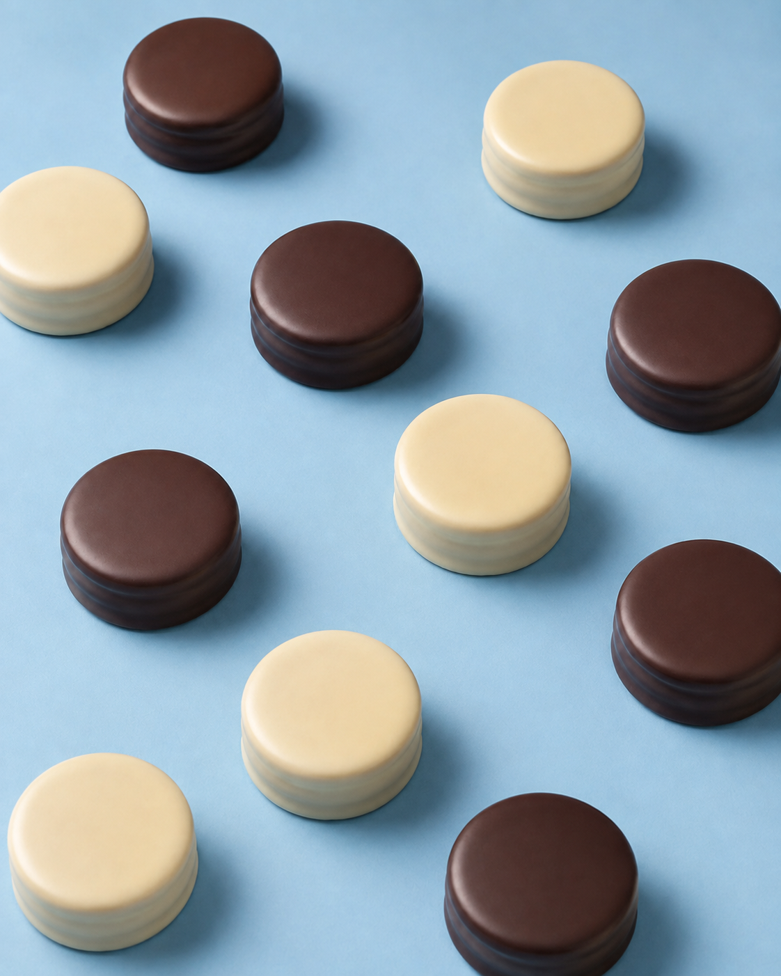 Alfajor Mini MIX de Chocolate Branco e Meio Amargo 30gr caixa x 24 unidades