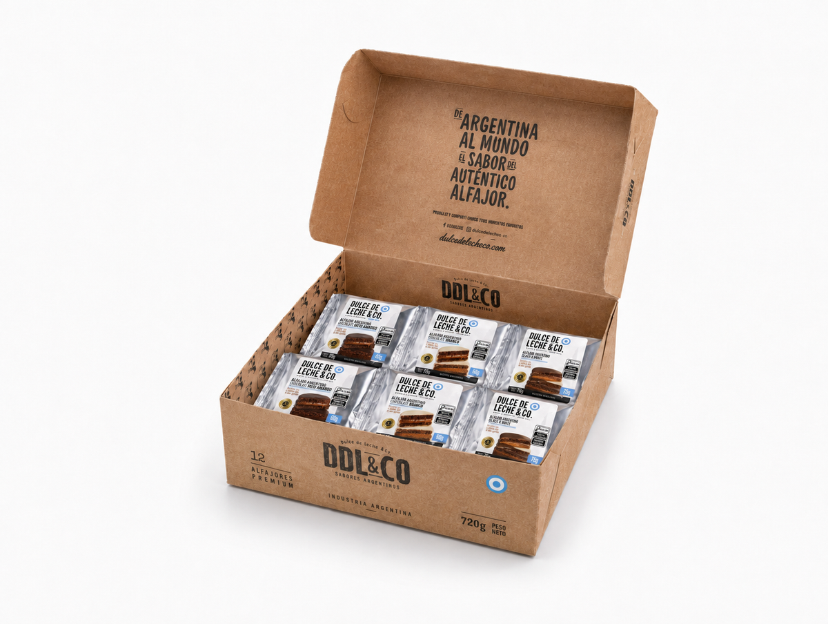 Alfajor MIX de Black & White, Chocolate Branco e Chocolate Meio Amargo caixa x 12 unidades